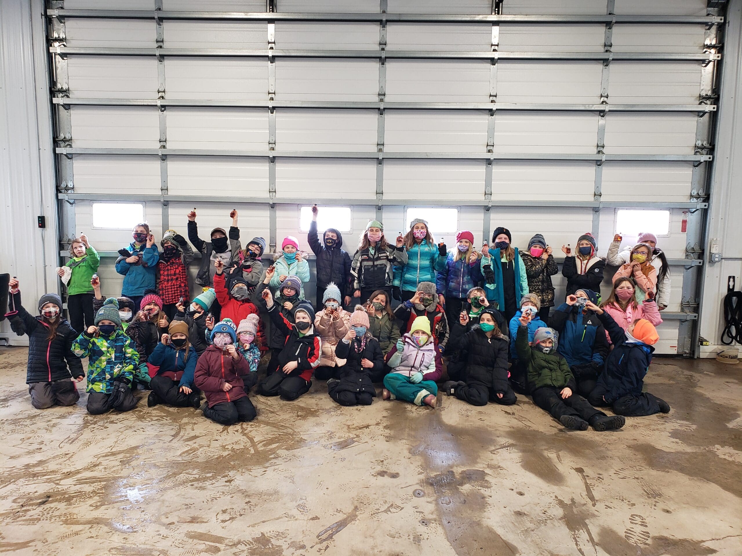 Students at Maple Syrup Farm