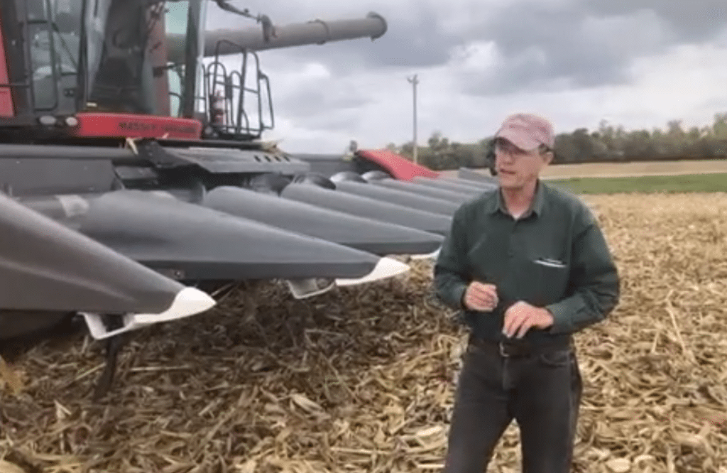Bruce Tiffany with his combine