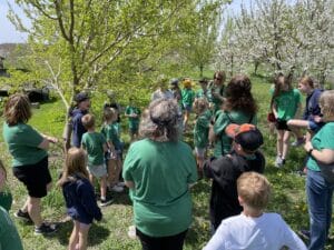 children by tree