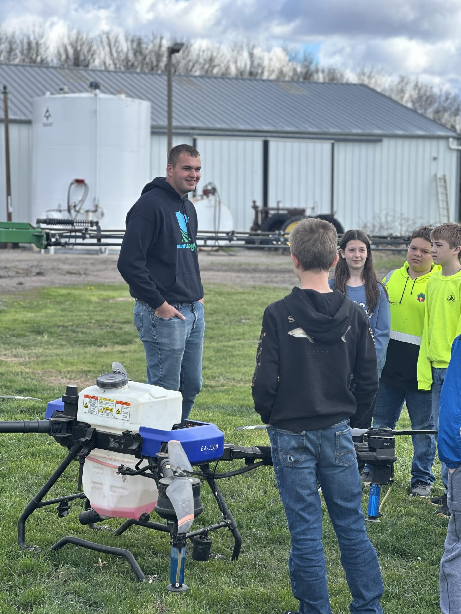 Students explore drone technology during the First Annual Renville County Ag Day